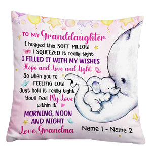 Personalized Elephant Mom Grandma Daughter Granddaughter Pillowcase