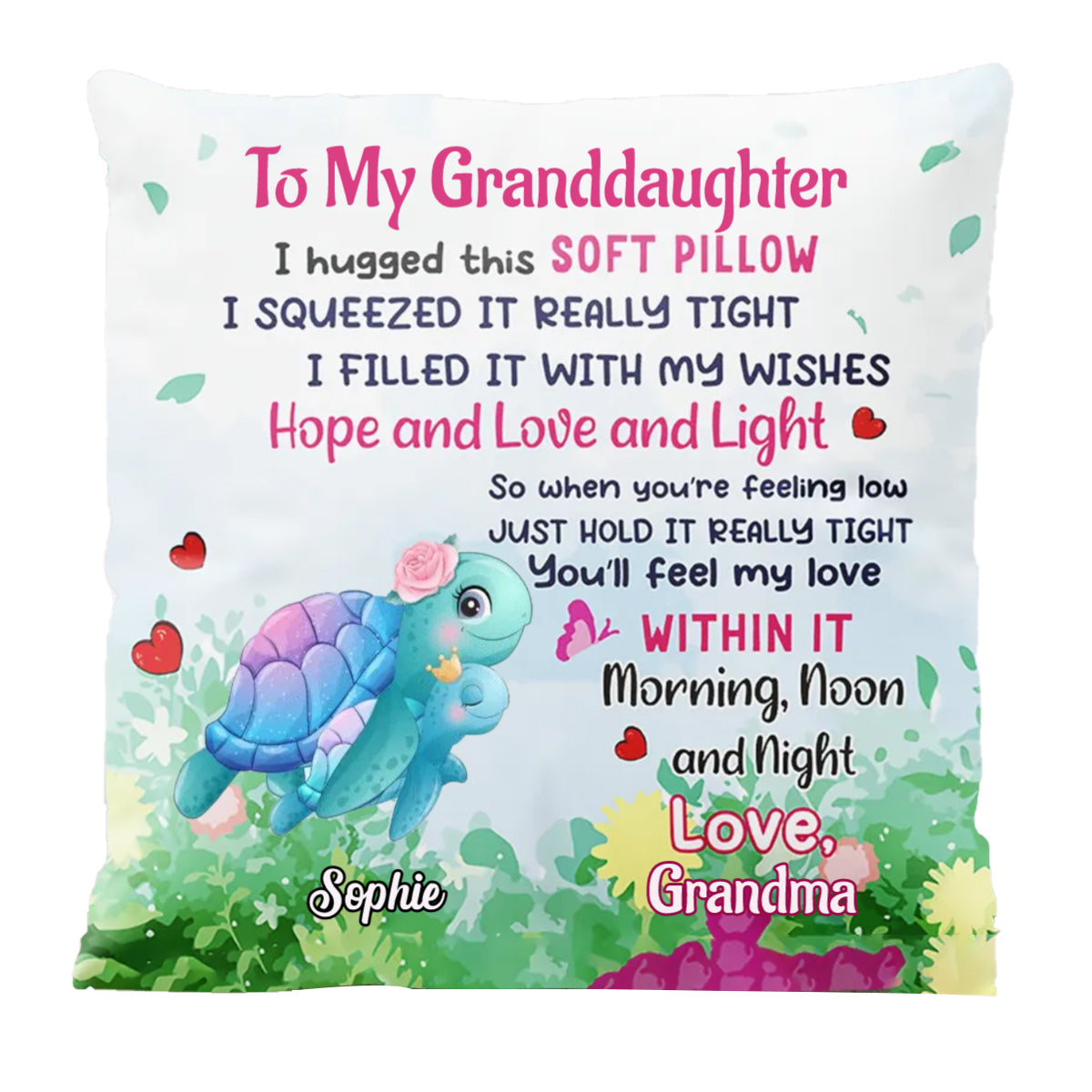 Personalized To Daughter Granddaughter Son Grandson Sea Animals I Hugged Hug This Pillow