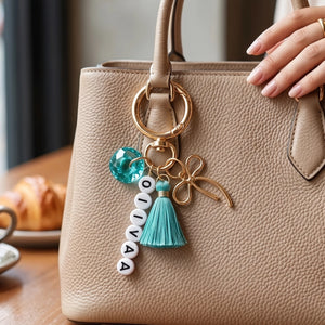 Personalized Name Keychain With Tassel Charm | Unique Gift For Best Friend