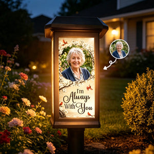 Personalized Memorial Solar Garden Light With Photo | Gone From Sight Sympathy Gift For Loss Of Love