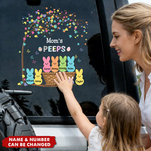 Personalized Family Bunny Easter Car Window Decal Sticker With 1-10 Names & Icons | Fun Easter Family Gift For Grandma Mom & Dad