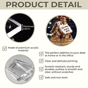 Personalized "Grandma's Perfect Batch" Gingerbread Christmas House Shaped Plaque With 1-8 Names Fun Christmas Gift For Family