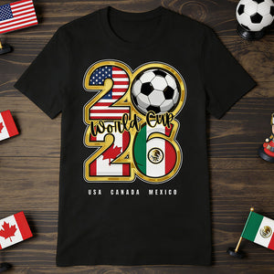 USA Canada Mexico World Cup 2026 Unisex T-Shirt - Creative Soccer Fan Gift For Sports Lovers