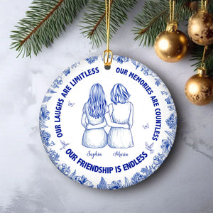 Personalized Best Friend Ornament for Girls - Custom Name Friendship Ceramic Keepsake | Christmas, Birthday, Anniversary For Best Friend