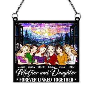 Mother & Daughters Linked Together - Personalized Window Hanging Suncatcher Ornament