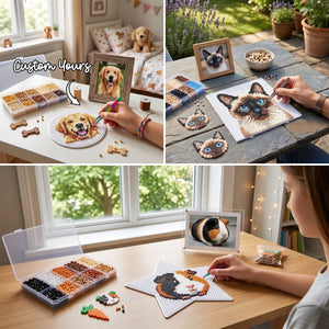 Custom DIY Perler Bead Sets - Upload Photo Gift For Pet Owners- All Tools Included