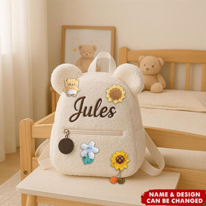 Custom Teddy Bear Backpack For Kids - Personalized Name Bag