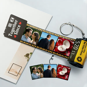 Personalized film Roll keychain - Supports Customized photos,Memory Film Gift for Anniversary, Birthday, Wedding,Long Distance Gift for couples For Lover