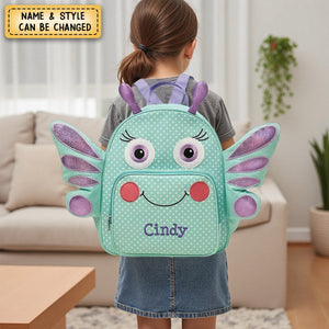 Personalized Embroidery Little Critter Backpacks -Custom Name,Classic Animal & Polka Dot Designs,Perfect Back-To-School Gift For Kids