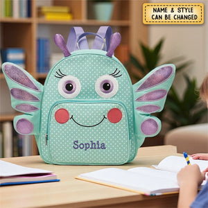 Personalized Embroidery Little Critter Backpacks -Custom Name,Classic Animal & Polka Dot Designs,Perfect Back-To-School Gift For Kids