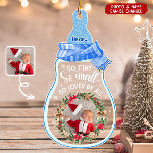 Personalized Christmas Ornament With Baby Photo & Name Gift For New Parents, So Tiny So Small So Loved By All