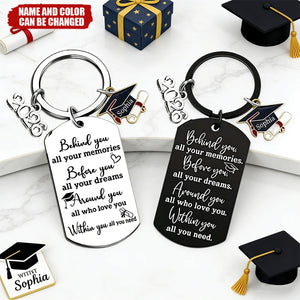 ersonalized We Are So Proud Of You Graduation Keychain With Name & Color | Gift For Son Daughter