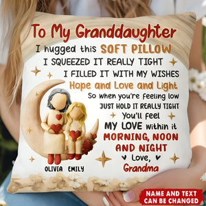 Personalized Grandmother To Grandchildren Soft Hugging Pillow With Names & Text - Heartfelt Birthday Gift For Boy Girl