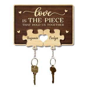 Together, We Complete The Puzzle Of Love - Couple Personalized Acrylic Puzzle Key Holder