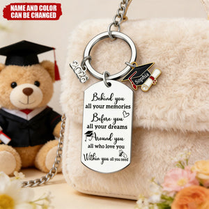 ersonalized We Are So Proud Of You Graduation Keychain With Name & Color | Gift For Son Daughter