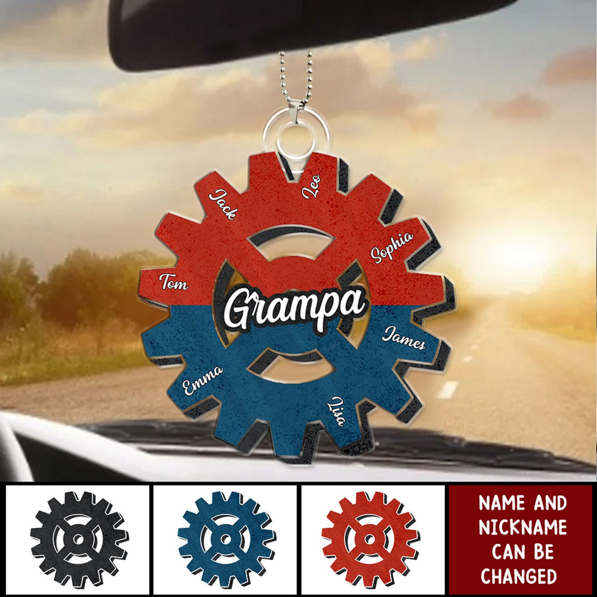 Garage Mechanic Papa - Gift For Dad, Grandpa - Personalized Acrylic Car Ornament