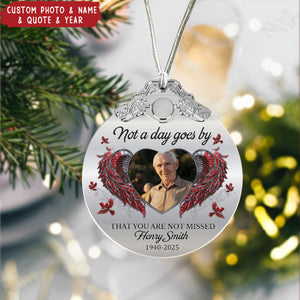 Personalized "Forever In Our Hearts" Photo Glass Ornament With Silver Cap Name & Year Preserve The Eternal Memory Of Loved Ones