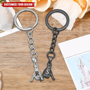 Set of 2 Pinky Promise Matching Couple Personalized Keychain, Gift For Women Men Girls Boys