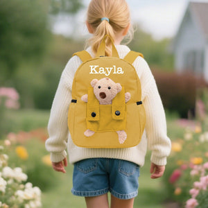 Little Bear Backpack with Embroidery Name - Personalized Backpack, Gift For Girls & Boys
