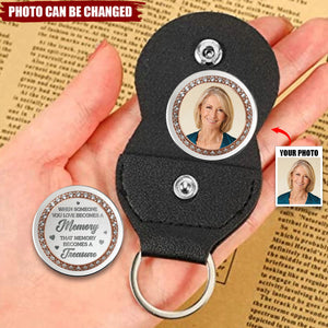 Personalized Pocket Hug Keychain With Photo & Color & Quote | Relationship Gift For Comfort Memorial Use For Friends Family