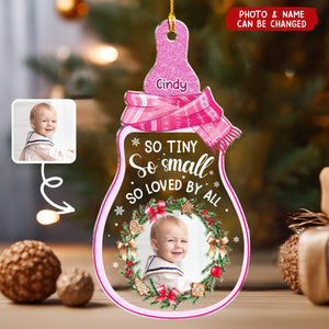 Personalized Christmas Ornament With Baby Photo & Name Gift For New Parents, So Tiny So Small So Loved By All