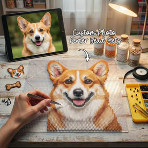Custom DIY Perler Bead Sets - Upload Photo Gift For Pet Owners- All Tools Included