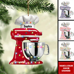 Personalized Baking Mixer Lights Christmas Ornament With Name Thoughtful Xmas Gift For Baker & Chefs