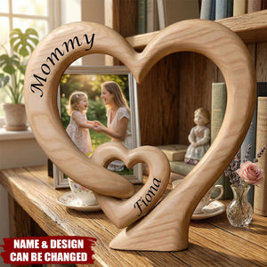 Personalized Mommy Heart Acrylic Plaque With 1-4 Children's Names | Mother's Day Gift For Mom