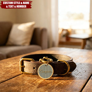 Personalized Anti-Lost Brass Pet ID Tag With Name & Phone Number - Birthday Or Gotcha Day Gift Safety Essential For Dog & Cat Lovers