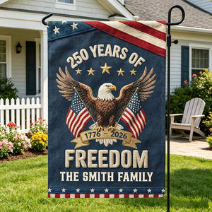 Personalized Double-Sided USA 250 Years Freedom Garden Flag - Independence Day Gift