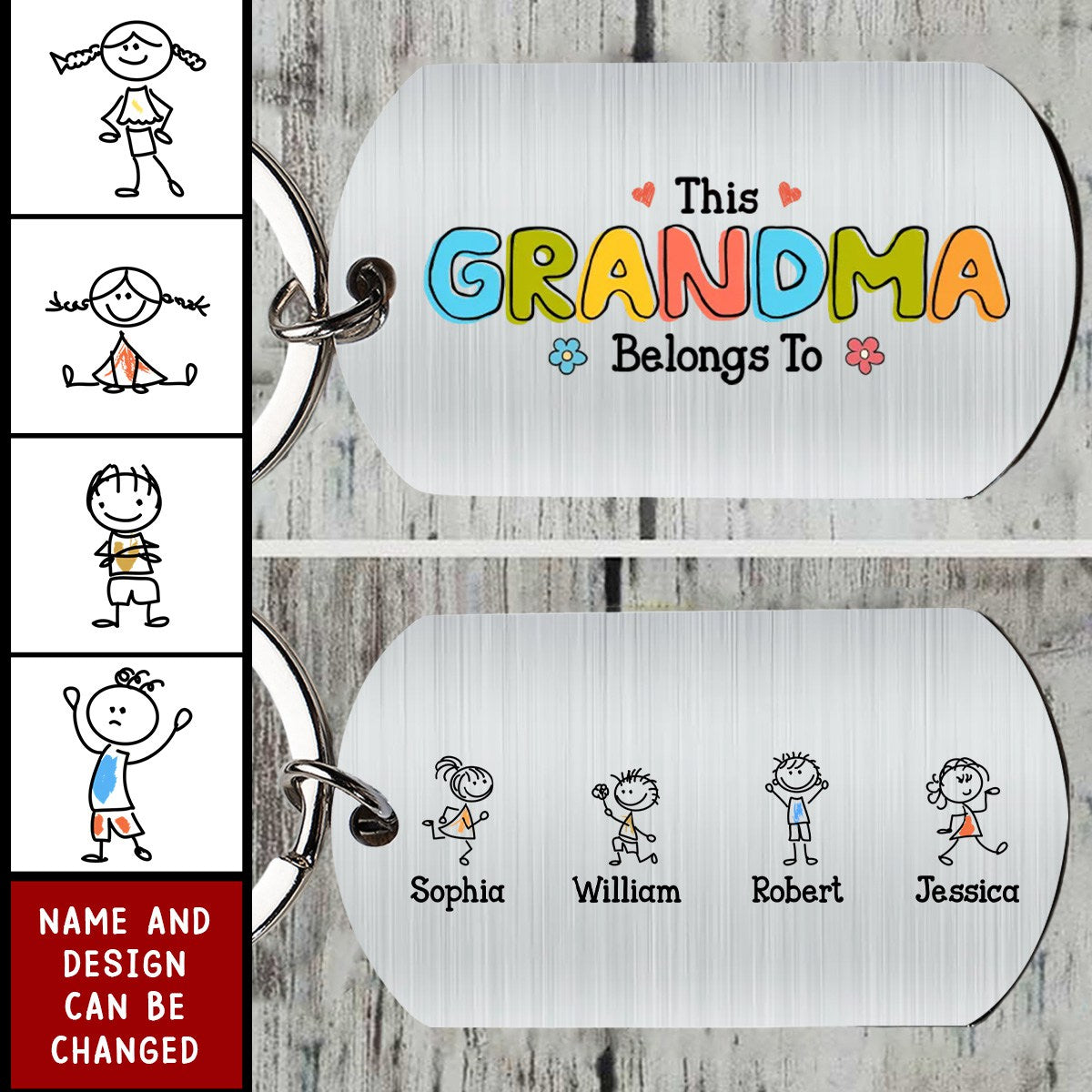 This Grandma Belongs To Drawing - Personalized Engraved Stainless Steel Keychain