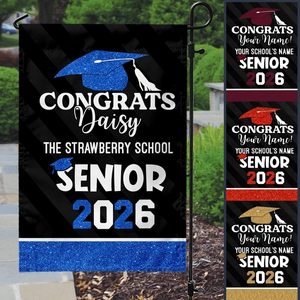 Personalized Graduation Garden Flag With Name | Senior 2026 Graduation Season Gift For Graduate
