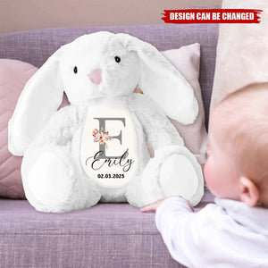 Custom Bunny Easter New Baby Baby Shower - Personalized Soft Toy Bunny