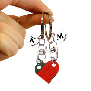 Personalized Heart Keychain Anniversary Gift For Couple