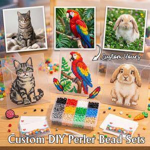 Custom DIY Perler Bead Sets - Upload Photo Gift For Pet Owners- All Tools Included