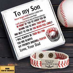 Personalized Baseball Bracelet - Baseball - To My Son - From Dad - How Much I Love You