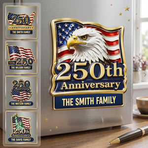 Personalized Acrylic Fridge Magnet - USA 250th Anniversary Gifts For Family - Freedom Never Fades