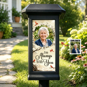 Personalized Memorial Solar Garden Light With Photo | Gone From Sight Sympathy Gift For Loss Of Mom Dad