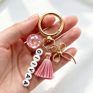 Personalized Name Keychain With Tassel Charm | Unique Gift For Best Friend