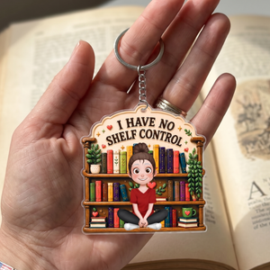Personalized "I Have No Shelf Control" Book Acrylic Keychain - Gift For Readers & Kids