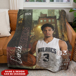 Personalized "MVP Achievement" Ultra-Soft Fleece Football Blanket With Photo & Name - Unique Sports Gift | Graduation Gift For Teen Boys