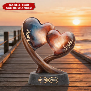 Personalized Couple Heart One Love Acrylic Plaque With Names & Date | Romantic 2026 Valentine's Day Gift For Couples