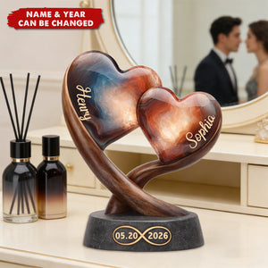 Personalized Couple Heart One Love Acrylic Plaque With Names & Date | Romantic 2026 Valentine's Day Gift For Couples