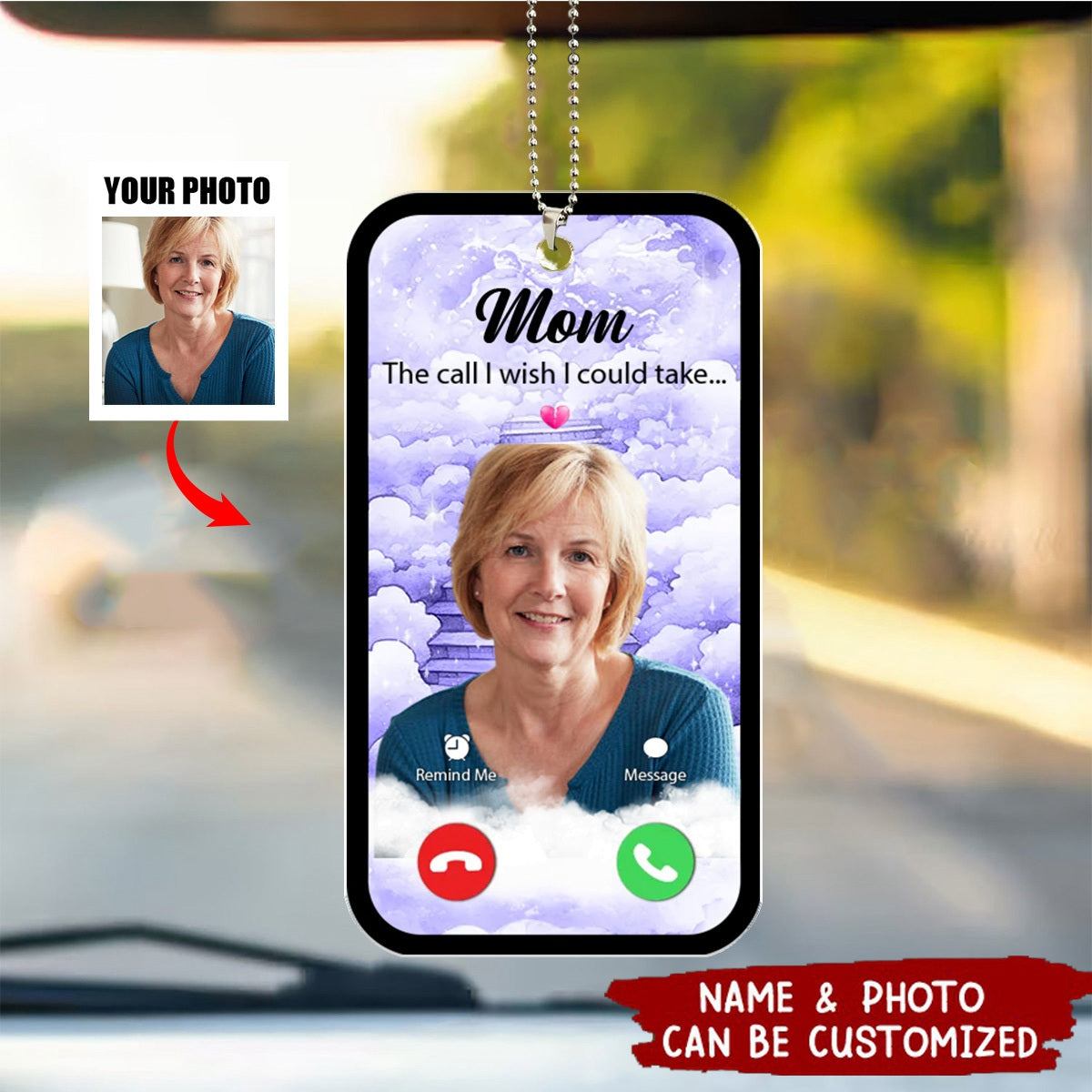 The Call I Wish I Could Take Memorial Gift - Blue Sky Personalized Car Ornament