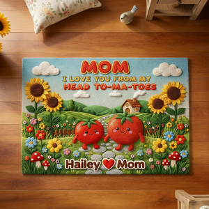 Personalized Adorable Tomato Doormat With Name | 2026 Mother's Day Gift For Mom