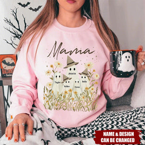 Custom Cute Ghost Nana & Kids Sweatshirt - Personalized Name And Design | Unique Gift for Halloween & Fall