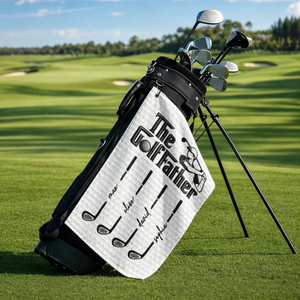 Personalized One More Round Please Golf Towel With 1-10 Kids' Names - Father's Day Gift For Dad & Grandpa
