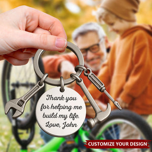 Family Personalized Keychain - Life's Better When Built With You For Dad For Him Father's Day Gift