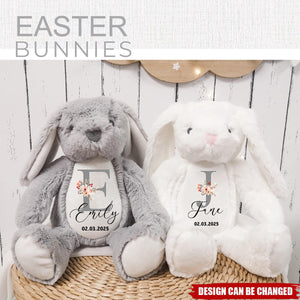 Custom Bunny Easter New Baby Baby Shower - Personalized Soft Toy Bunny
