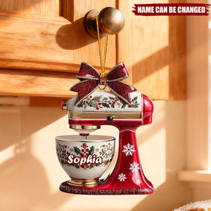 Personalized Baking Mixer Christmas Acrylic Ornament, Kitchen Mixer Ornament For Women